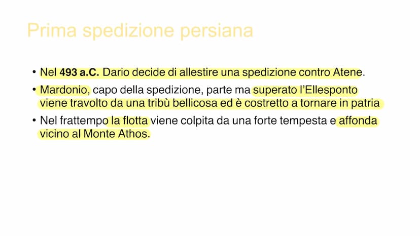 Guerre persiane
Dopo aver conquistato la Tracia e la Macedonia, Dario, parte verso la
Grecia per conquistare le città ionie Ribellione della