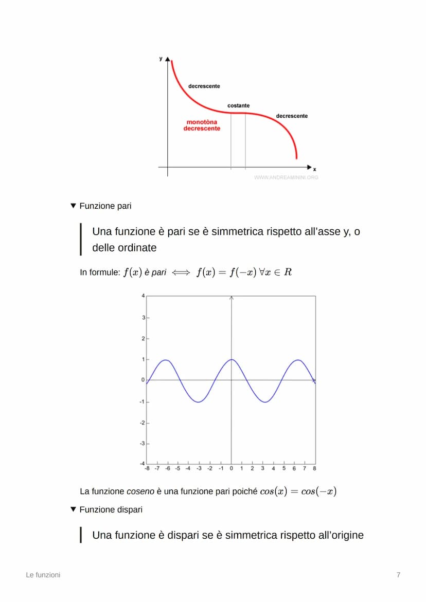 سر
Le funzioni
▼ Cos'è una funzione?
Una funzione è una relazione che associa ad ogni elemento
del dominio (A), uno ed un solo elemento del 