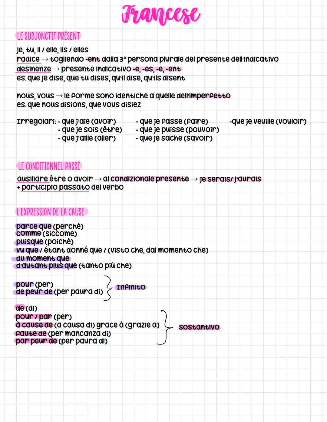 LE SUBJONCTIF PRÉSENT
je, tu, il / elle, ils/elles
radice → togliendo -ent dalla 3ª persona plurale del presente dell'indicativo
desinenze →