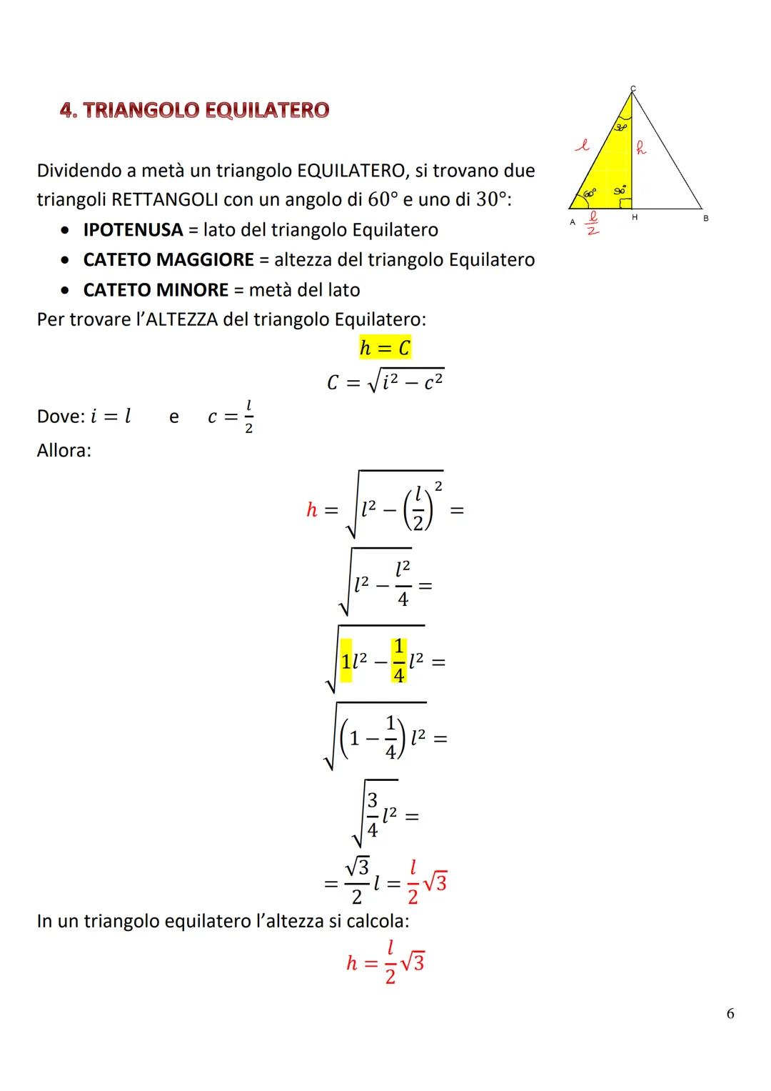 I Enunciato del teorema:
In ogni triangolo rettangolo il quadrato costruito sull'ipotenusa è equivalente
alla somma dei quadrati costruiti s