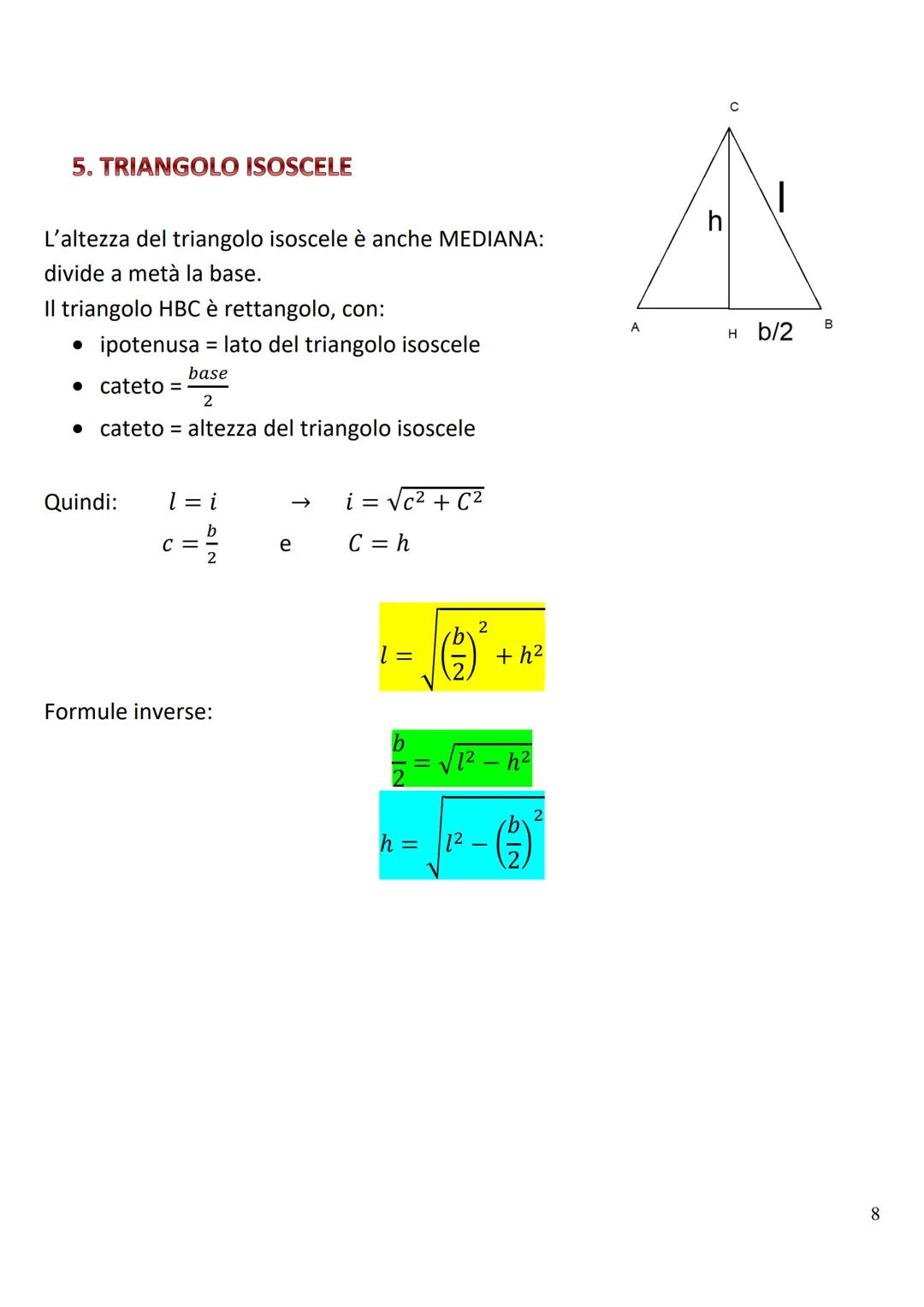 I Enunciato del teorema:
In ogni triangolo rettangolo il quadrato costruito sull'ipotenusa è equivalente
alla somma dei quadrati costruiti s