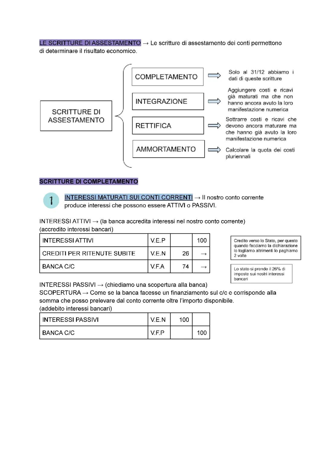 Scritture di assestamento