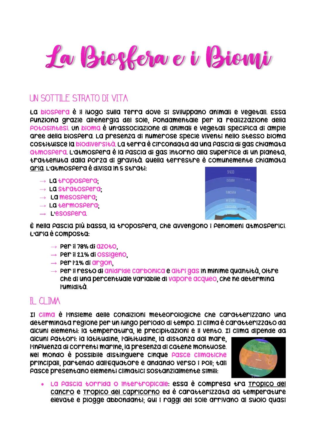 Esplorando i Biomi e l'Atmosfera: Una Guida Completa