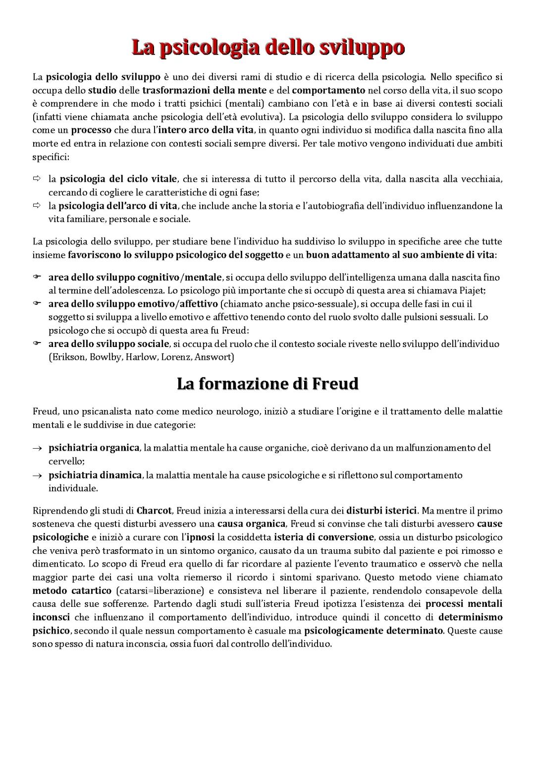  La psicologia dello sviluppo