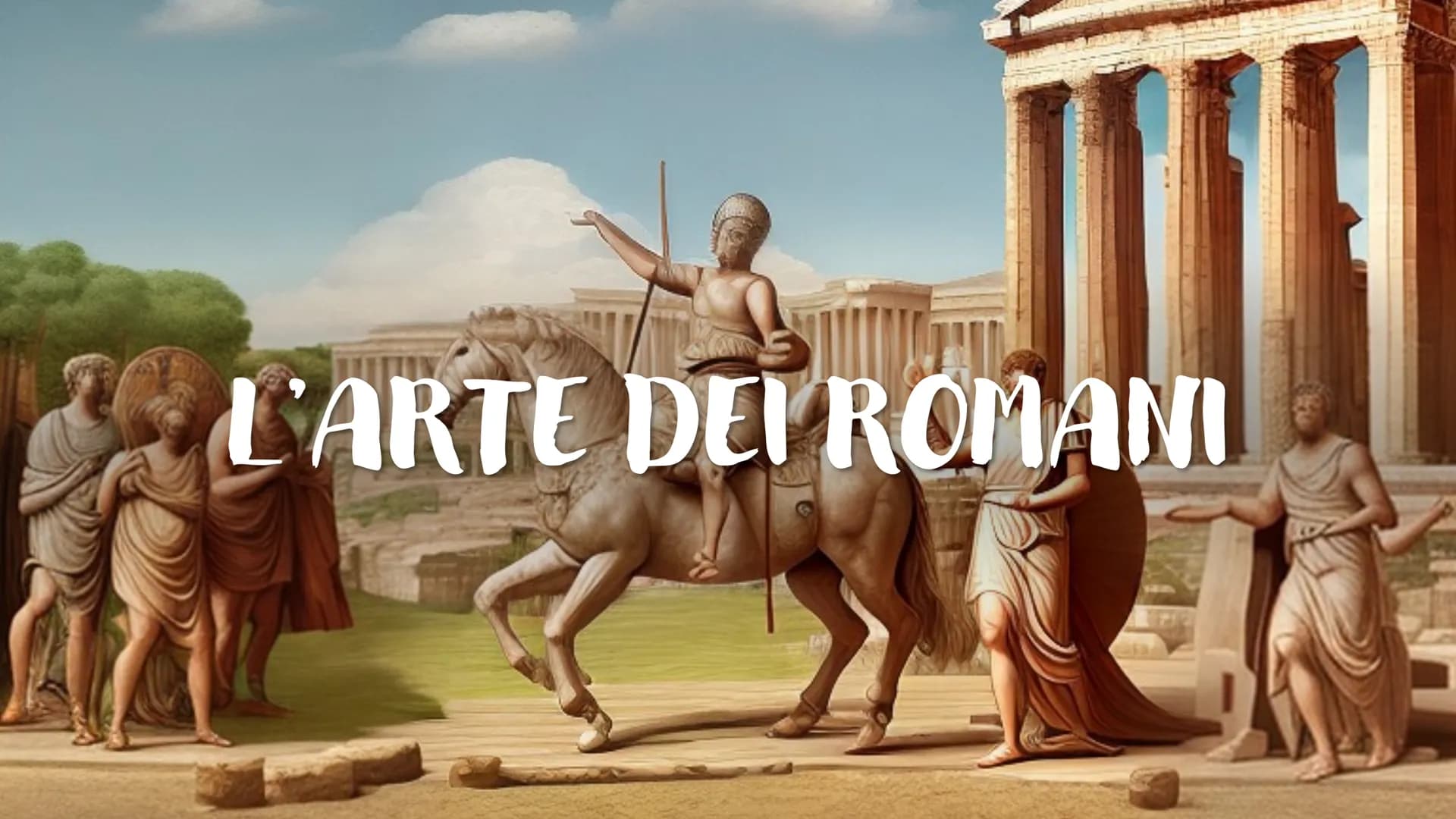 L'ARTE DEFROMANI I romani e l'arte
I romani ebbero con l'arte un rapporto
problematico. Infatti erano più interessati alle
questioni concret