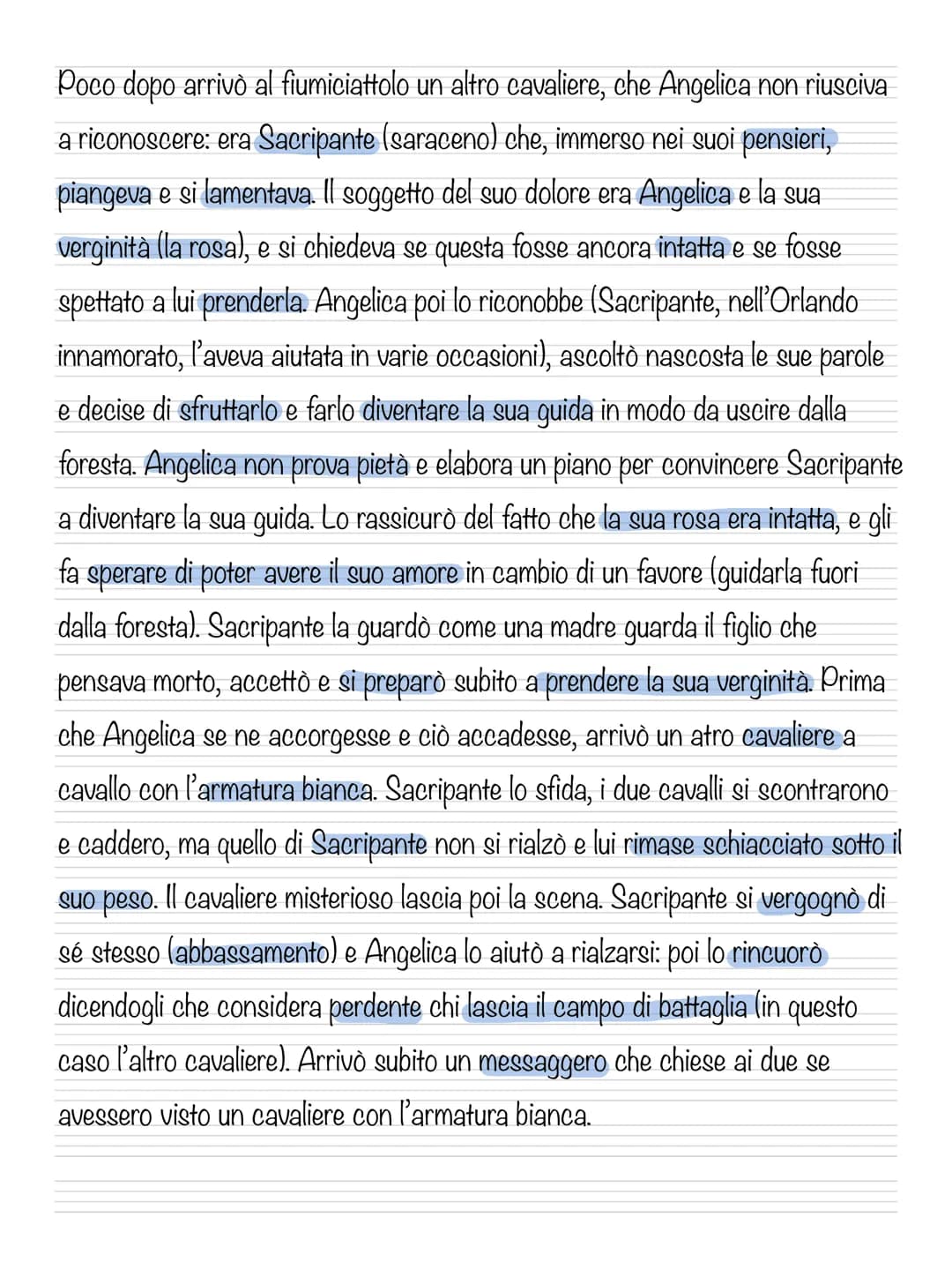 Canto I Orlando Furioso
(Antefatto, ottave 5-9)
Orlando, innamorato della bella Angelica l'ha seguita per tutto l'oriente ed è
tornato final