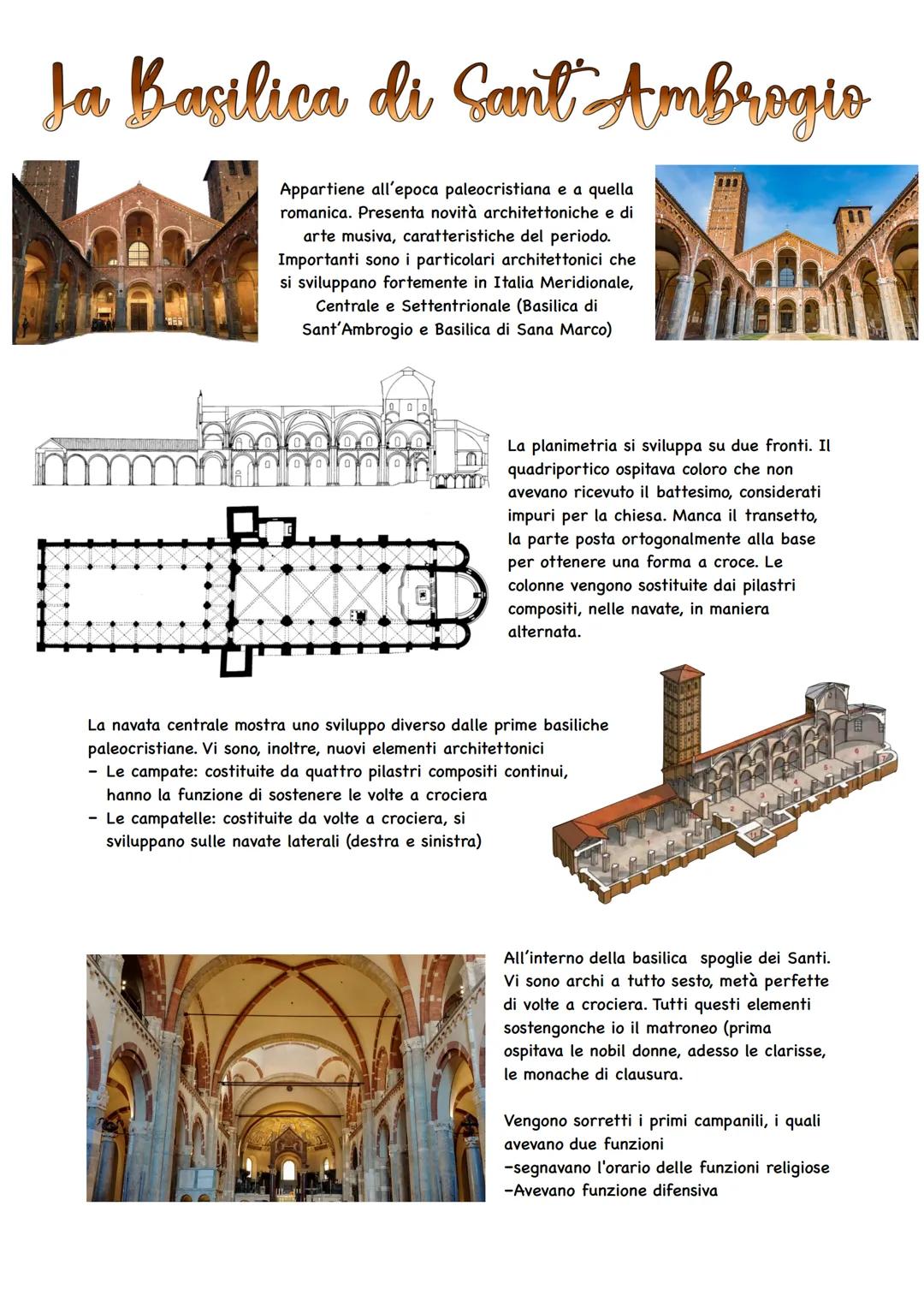 # Ja Basilica di Sant Ambrogio

Appartiene all'epoca paleocristiana e a quella
romanica. Presenta novità architettoniche e di
arte musiva, c