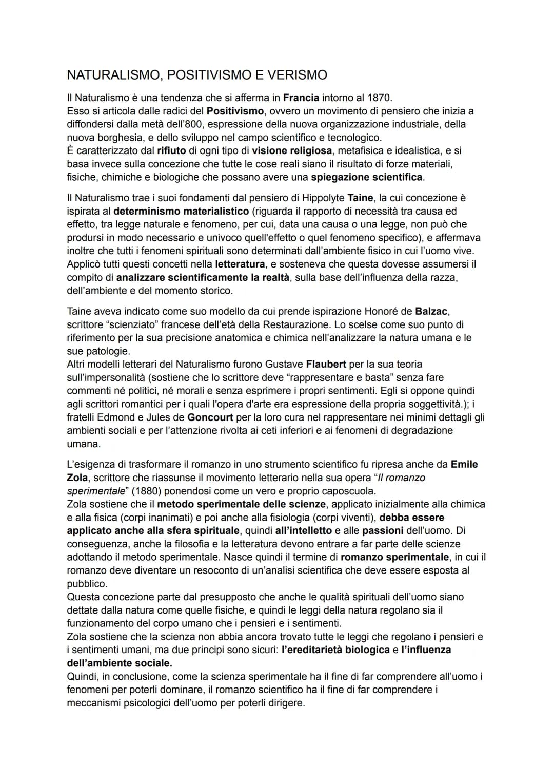 NATURALISMO, POSITIVISMO E VERISMO
Il Naturalismo è una tendenza che si afferma in Francia intorno al 1870.
Esso si articola dalle radici de