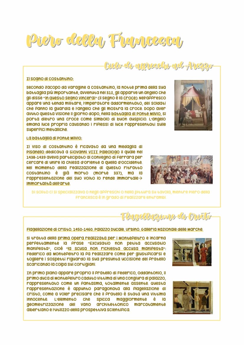 Piero della Francesc
Introdlatgione
Piero della Francesca nasce a Borgo san sepolcro tra il 1415 e il 1420, è un aretino (toscano) e
muore n