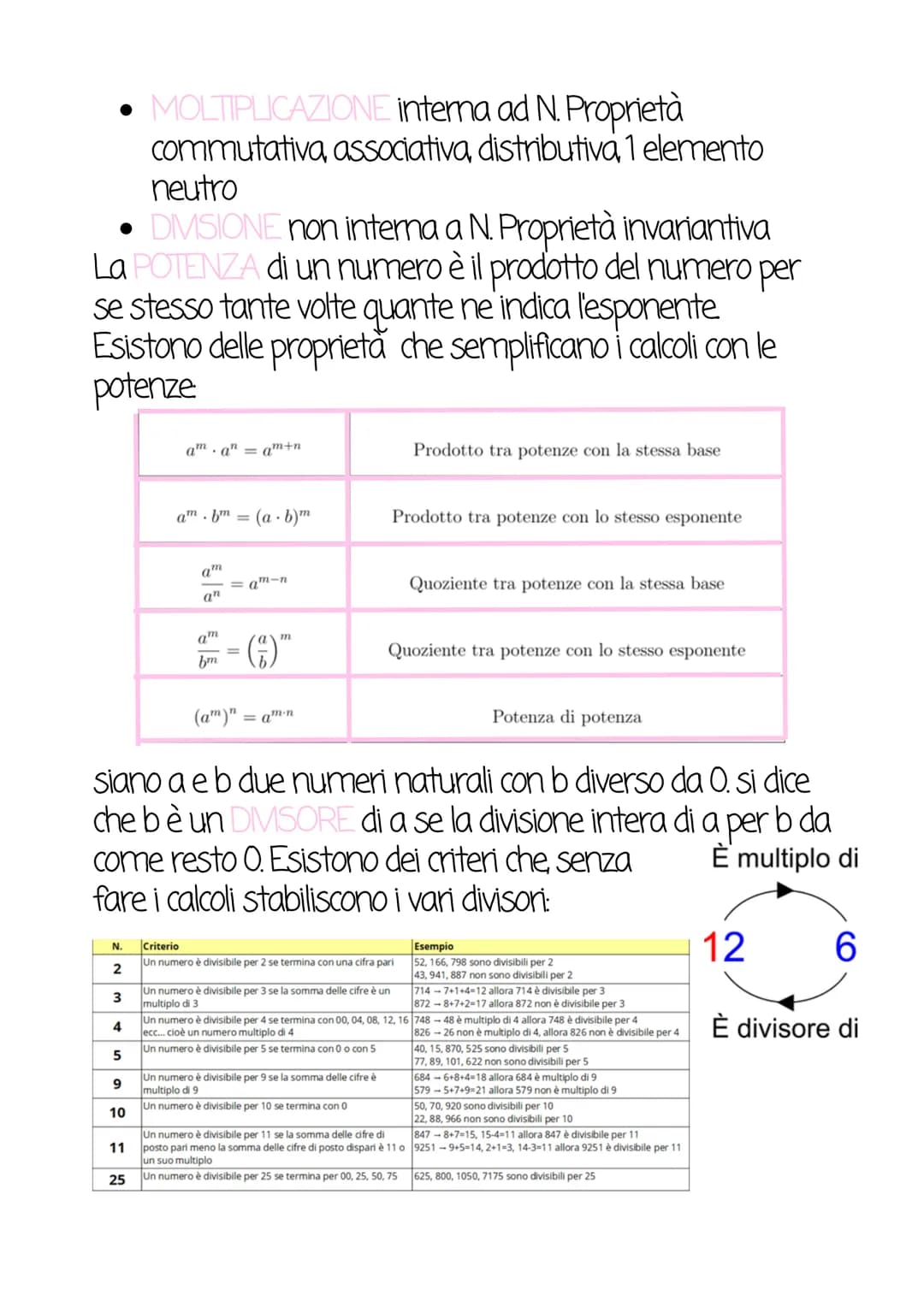 Aritmetica
Numeri naturali e numeri interi
L'insieme dei numeri naturali si indica con la lettera N. Per
ogni numero naturale esiste sempre 