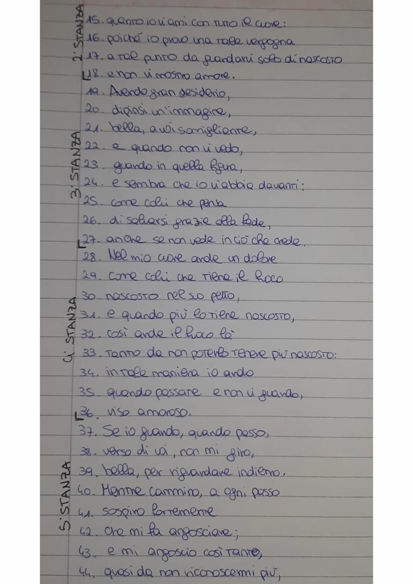 G giacomo da contini
Amore é uno desio cheven da 'cove
L'Amore e un desiderio che viene dal core
2. dowTo ad un eccesso di piacere;
3. gli o