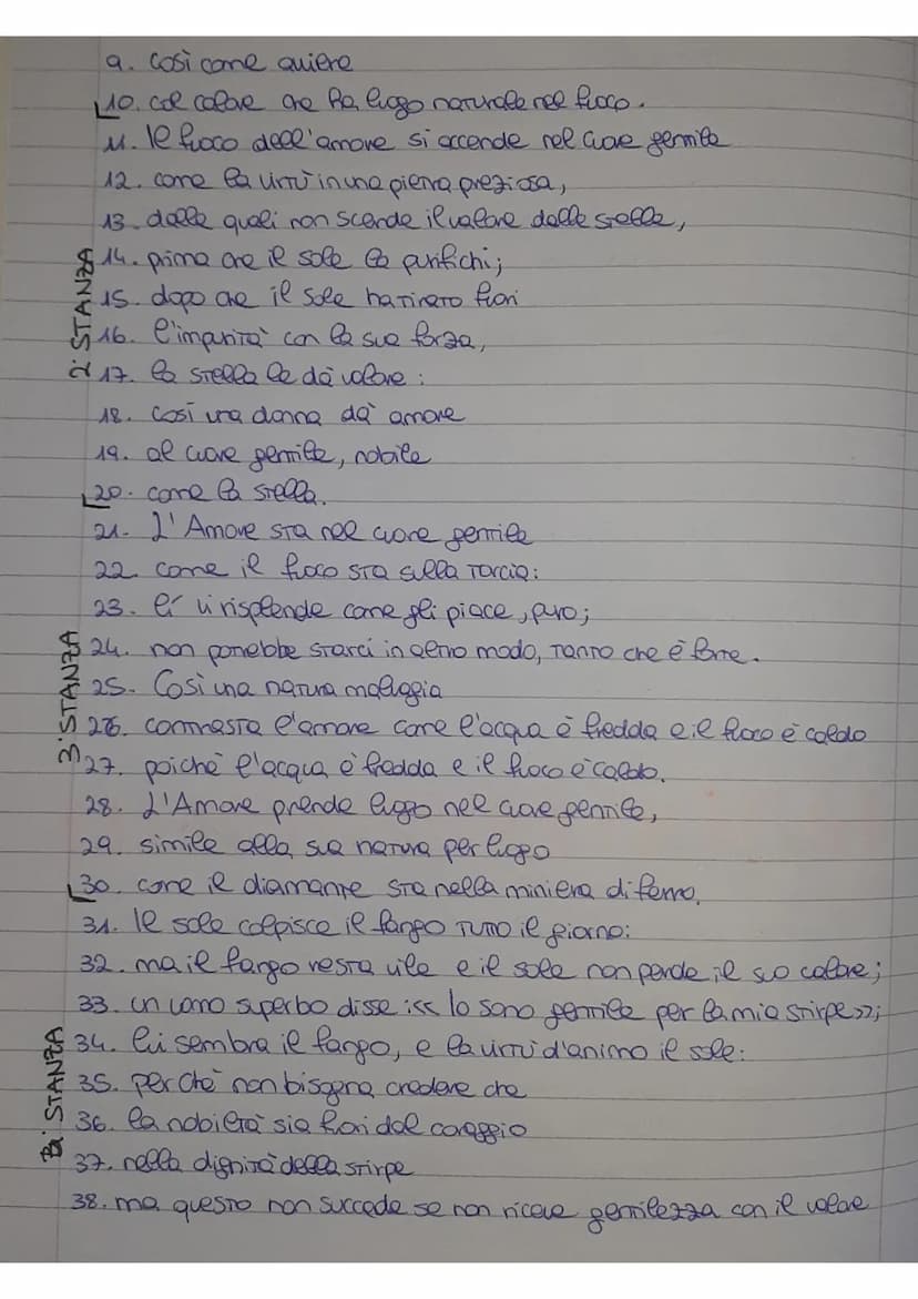 G giacomo da contini
Amore é uno desio cheven da 'cove
L'Amore e un desiderio che viene dal core
2. dowTo ad un eccesso di piacere;
3. gli o