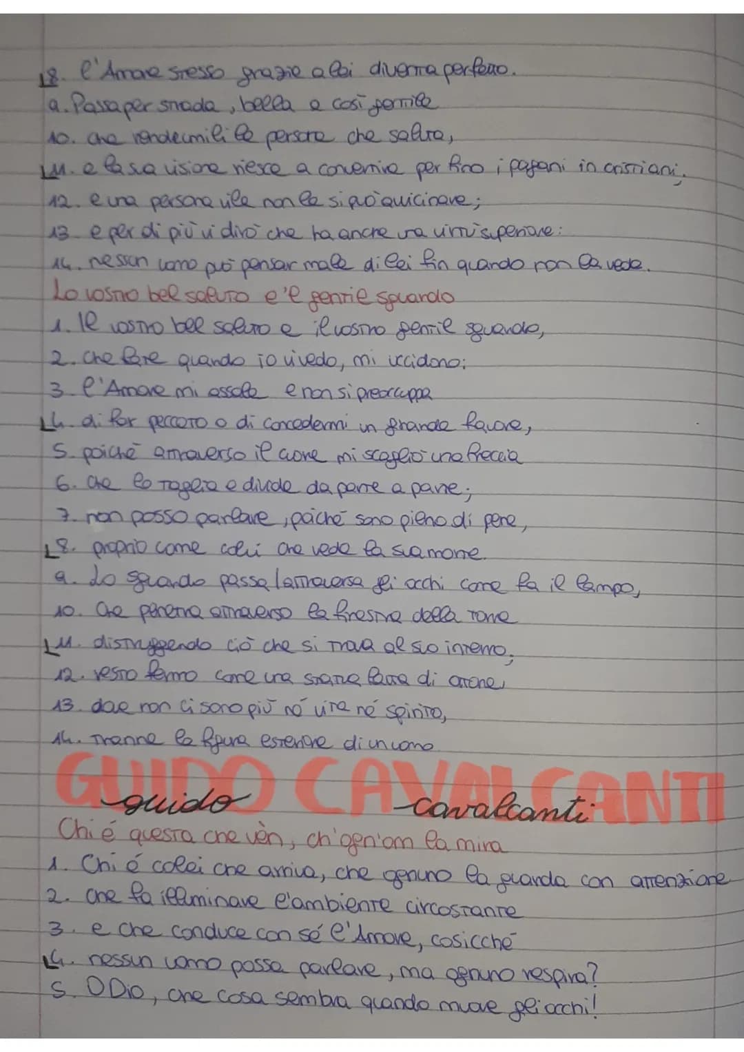 G giacomo da contini
Amore é uno desio cheven da 'cove
L'Amore e un desiderio che viene dal core
2. dowTo ad un eccesso di piacere;
3. gli o