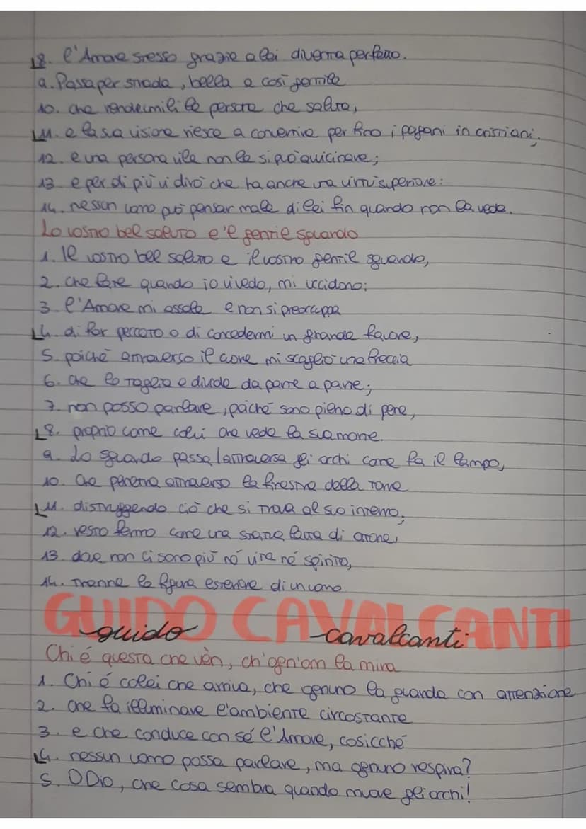G giacomo da contini
Amore é uno desio cheven da 'cove
L'Amore e un desiderio che viene dal core
2. dowTo ad un eccesso di piacere;
3. gli o