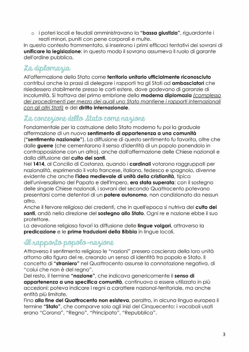 Le monarchie nazionali
(XIV-XV secolo)
Fino al 1500 si parla di monarchie nazionali (accentramento del potere nelle mani
del re); dal 1600 s