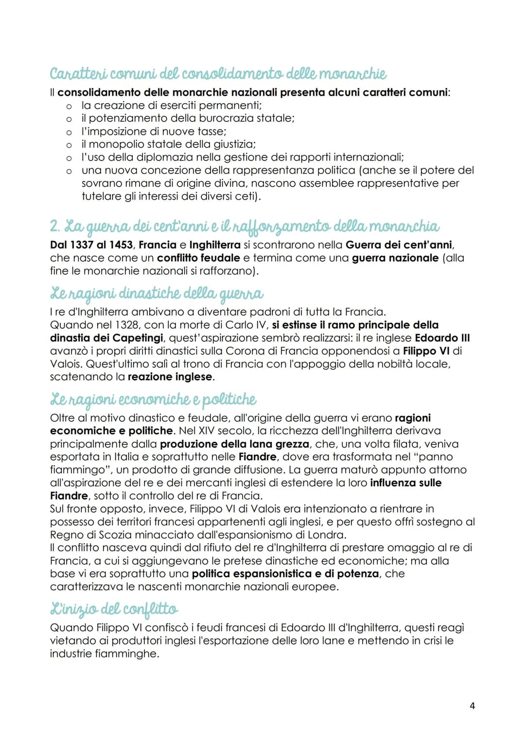 Le monarchie nazionali
(XIV-XV secolo)
Fino al 1500 si parla di monarchie nazionali (accentramento del potere nelle mani
del re); dal 1600 s