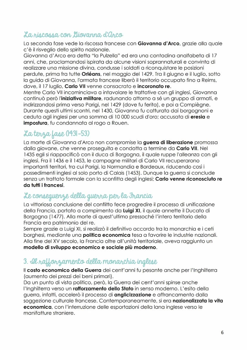 Le monarchie nazionali
(XIV-XV secolo)
Fino al 1500 si parla di monarchie nazionali (accentramento del potere nelle mani
del re); dal 1600 s