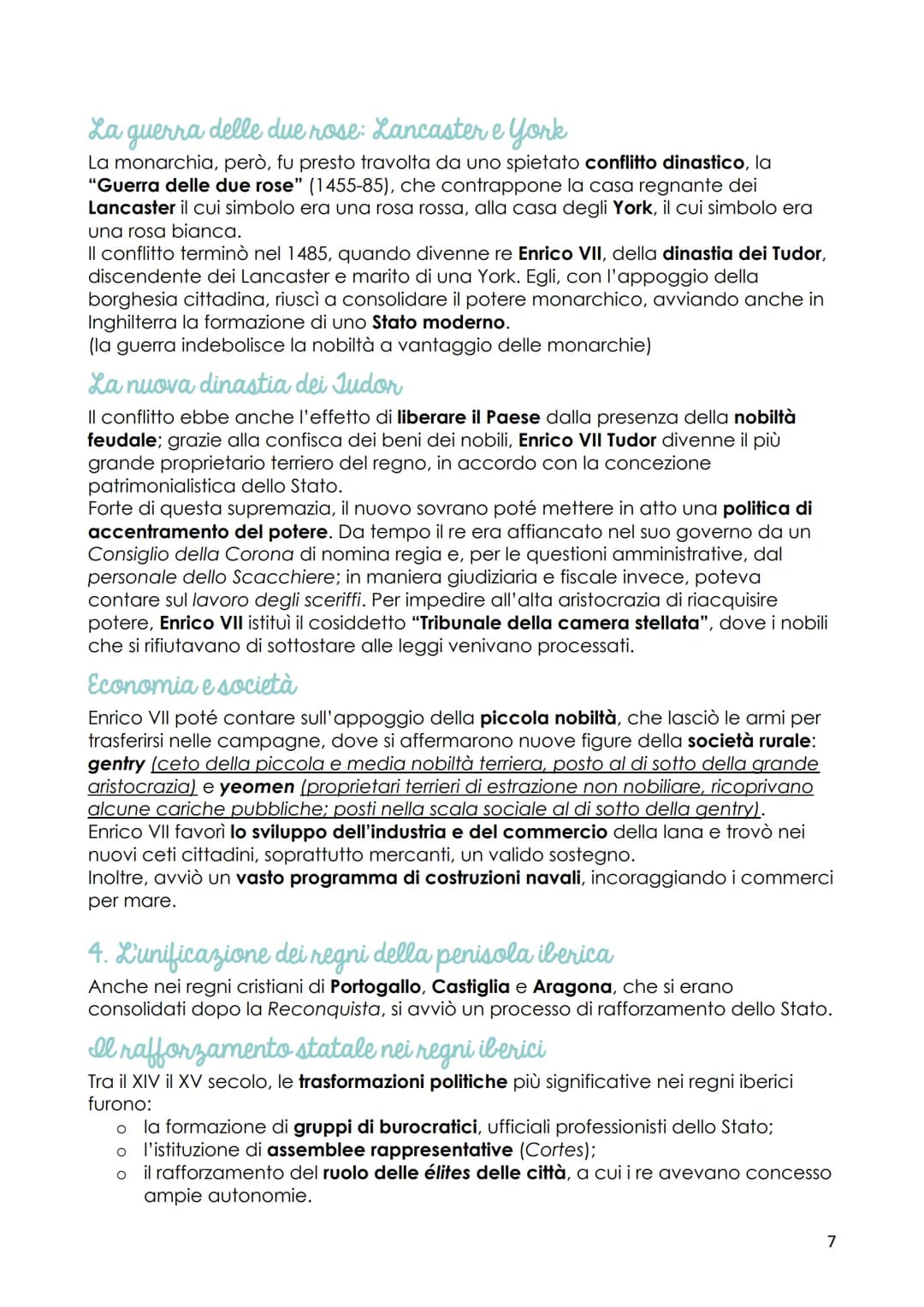 Le monarchie nazionali
(XIV-XV secolo)
Fino al 1500 si parla di monarchie nazionali (accentramento del potere nelle mani
del re); dal 1600 s
