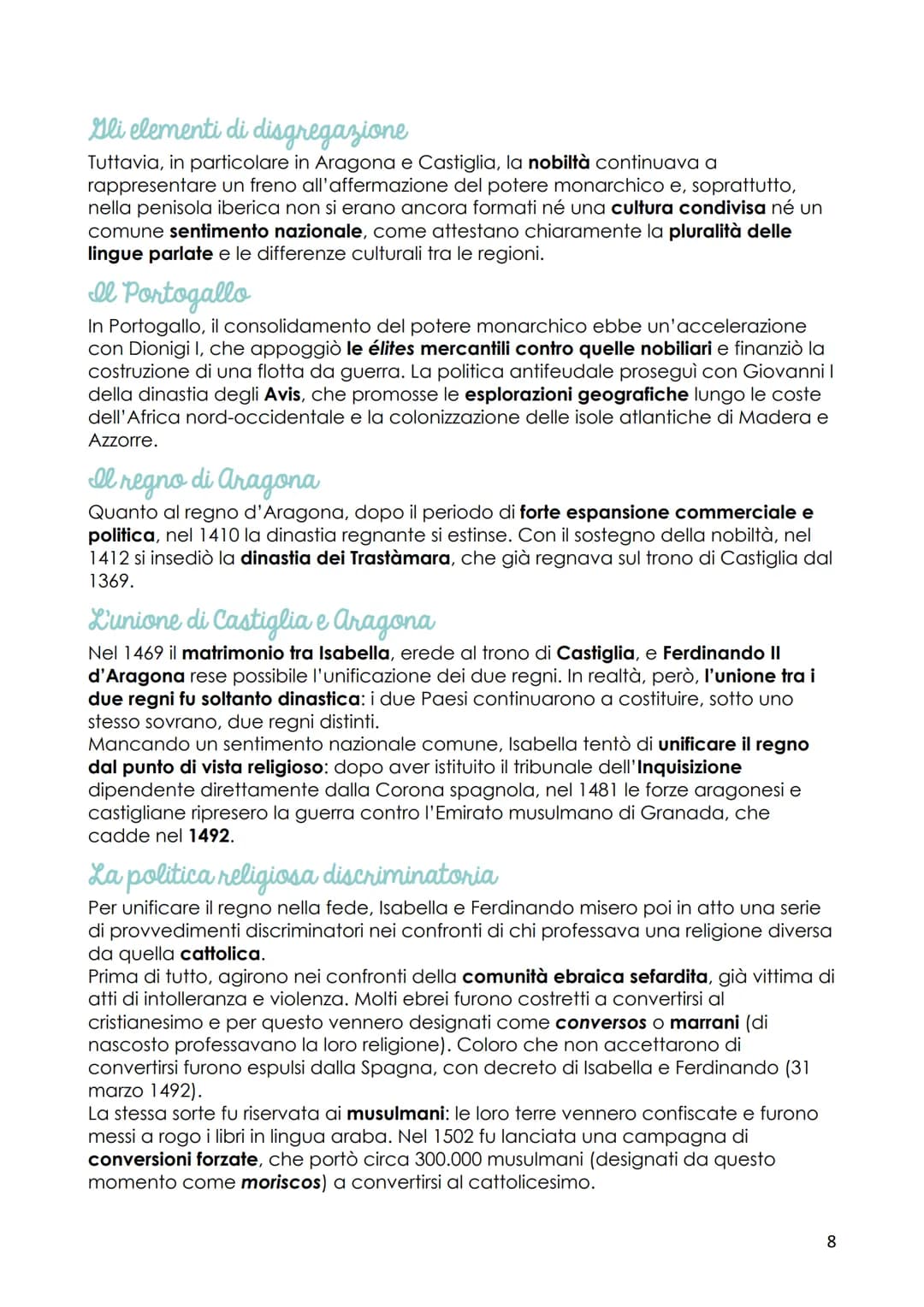 Le monarchie nazionali
(XIV-XV secolo)
Fino al 1500 si parla di monarchie nazionali (accentramento del potere nelle mani
del re); dal 1600 s
