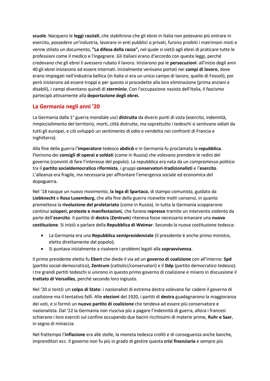 FASCISMO
Italia del dopoguerra
Con la fine della guerra si iniziò a parlare di vittoria mutilata, perché l'Italia non aveva ottenuto ciò
che