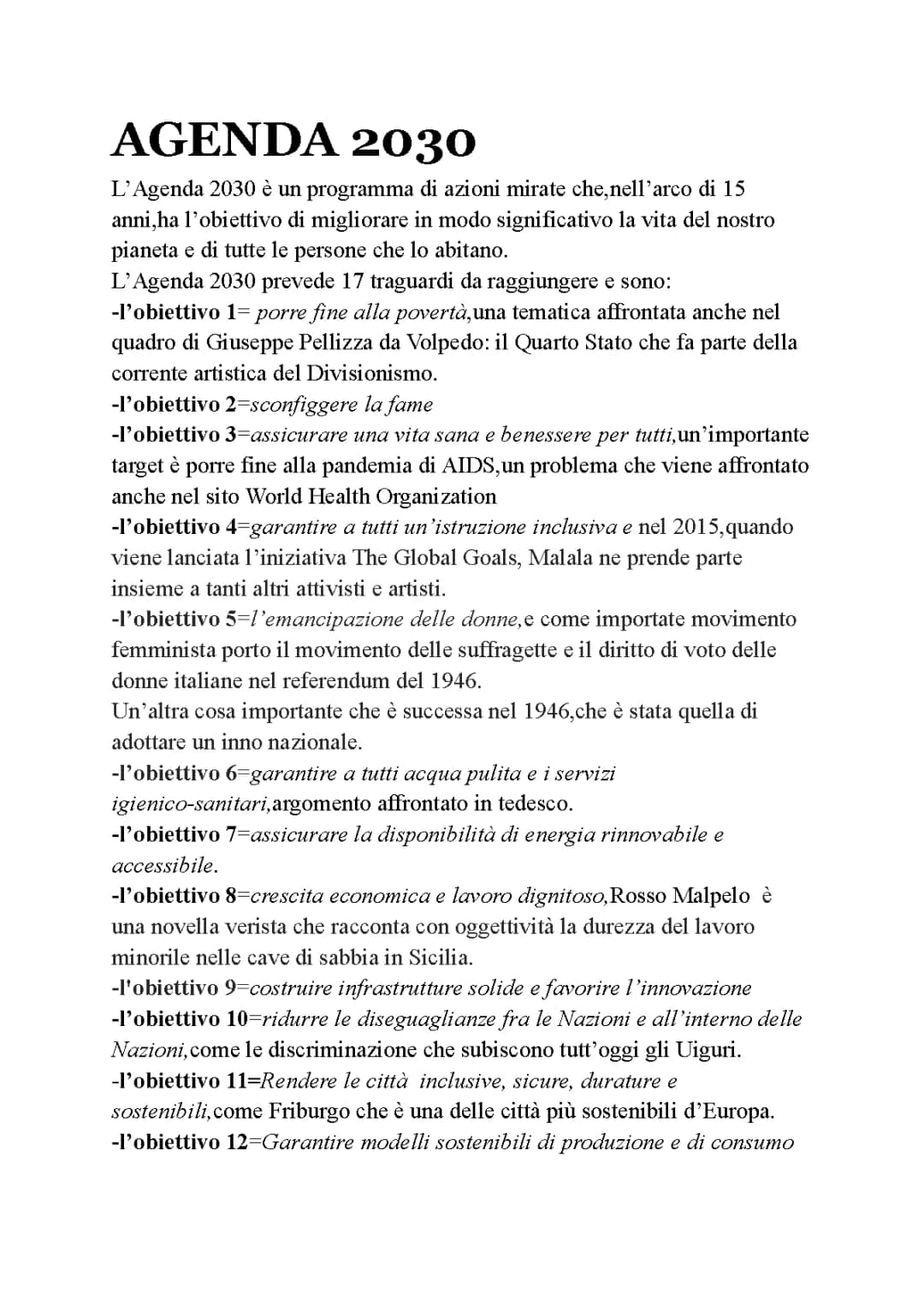 Riassunto Agenda 2030: Scopri i 17 Obiettivi per un Futuro Sostenibile!