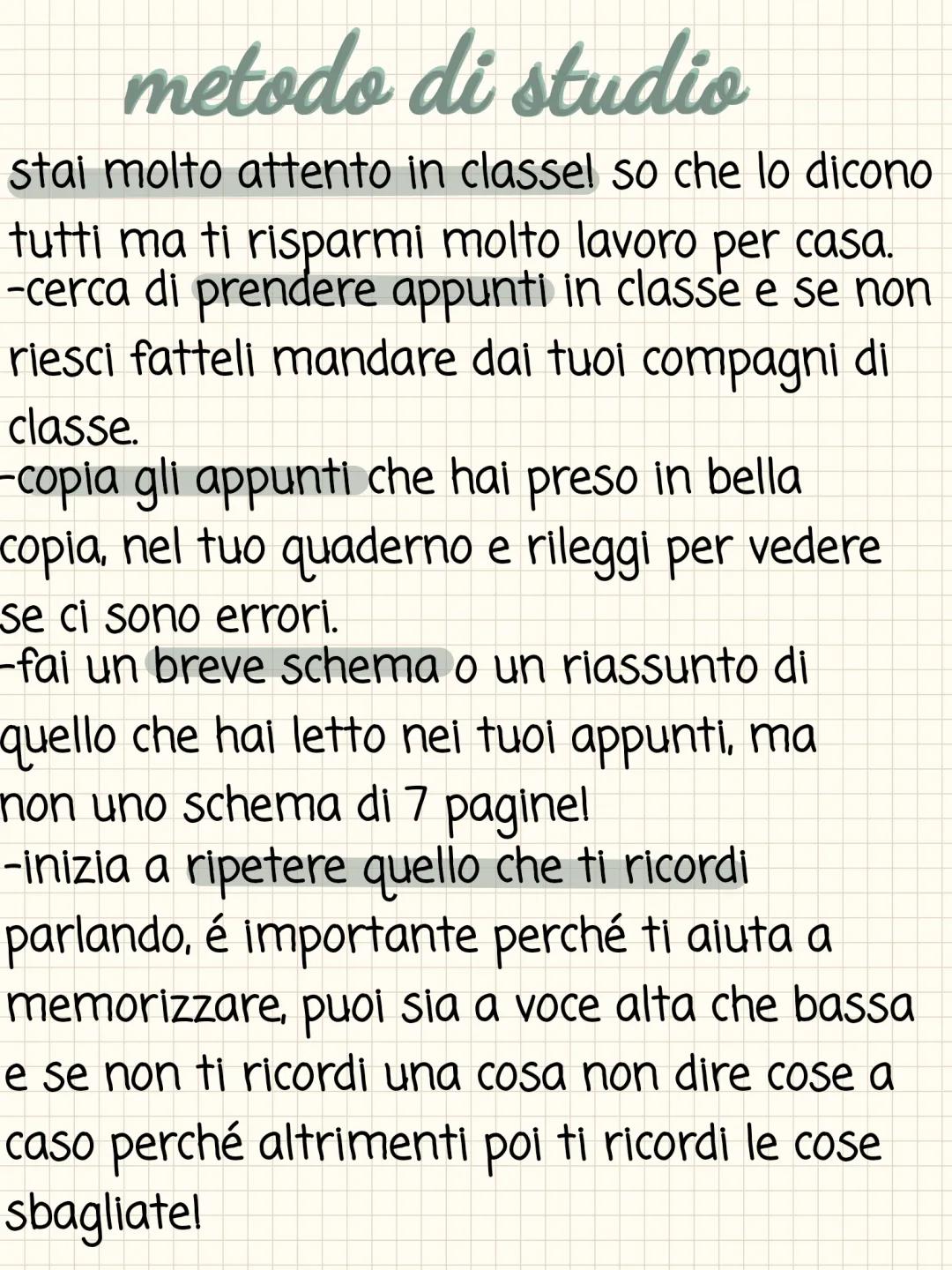 il mio metodo di studio