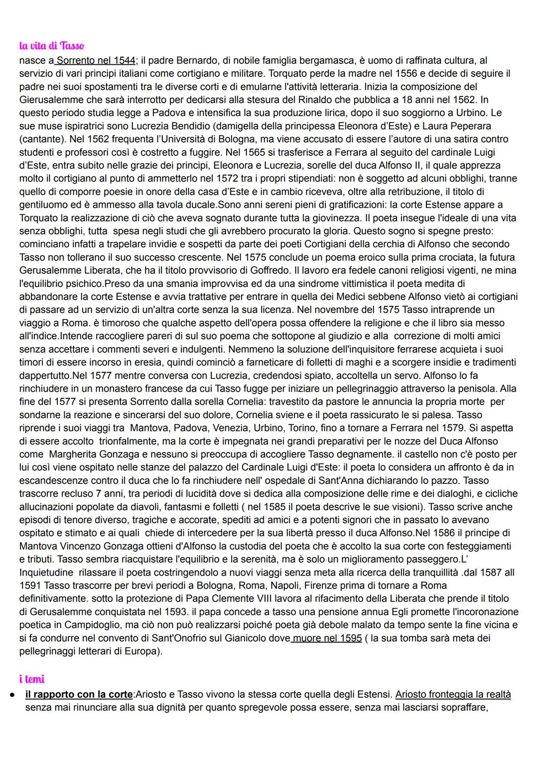 # TASSO

Gerusalemme liberata

*   genere: poema epico-cristiano
*   modelli iliade ed eneide
*   lingua e stile: sublime, altissimo termini