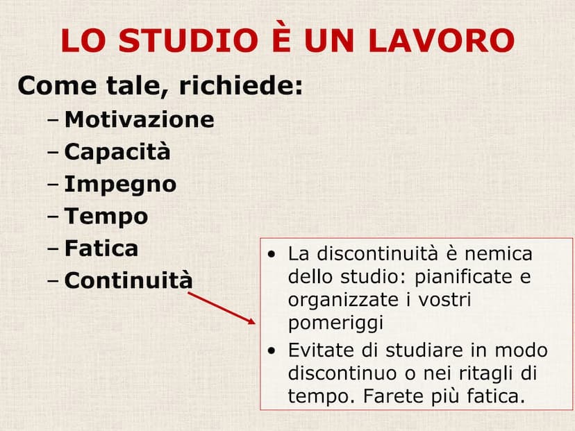 D) STUDIO E MAPPE L'INTERROGAZIONE E LA
VERIFICA NON POSSONO
BASARSI SOLO SULLO
STUDIO DEGLI APPUNTI!
QUASI SEMPRE LO STUDIO
DEGLI APPUNTI V