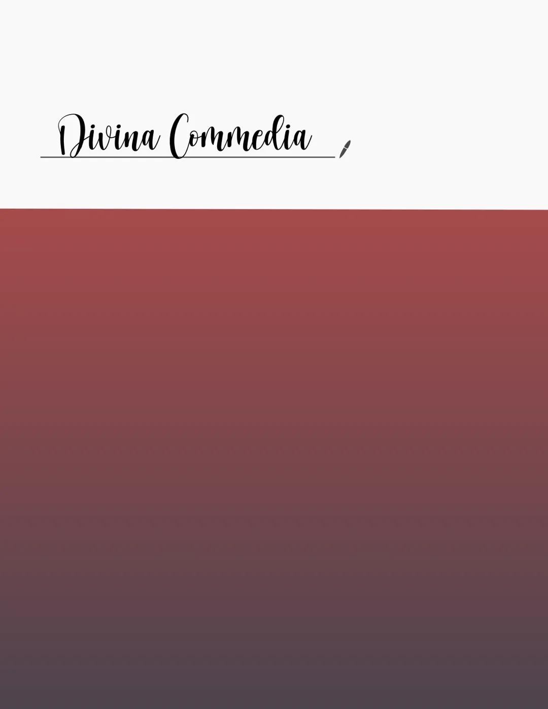 Divina Commedia , # introduzione al poema

il titolo

La "Divina commedia" venne definita da Dante semplicemente comedía, l'attributo
divina