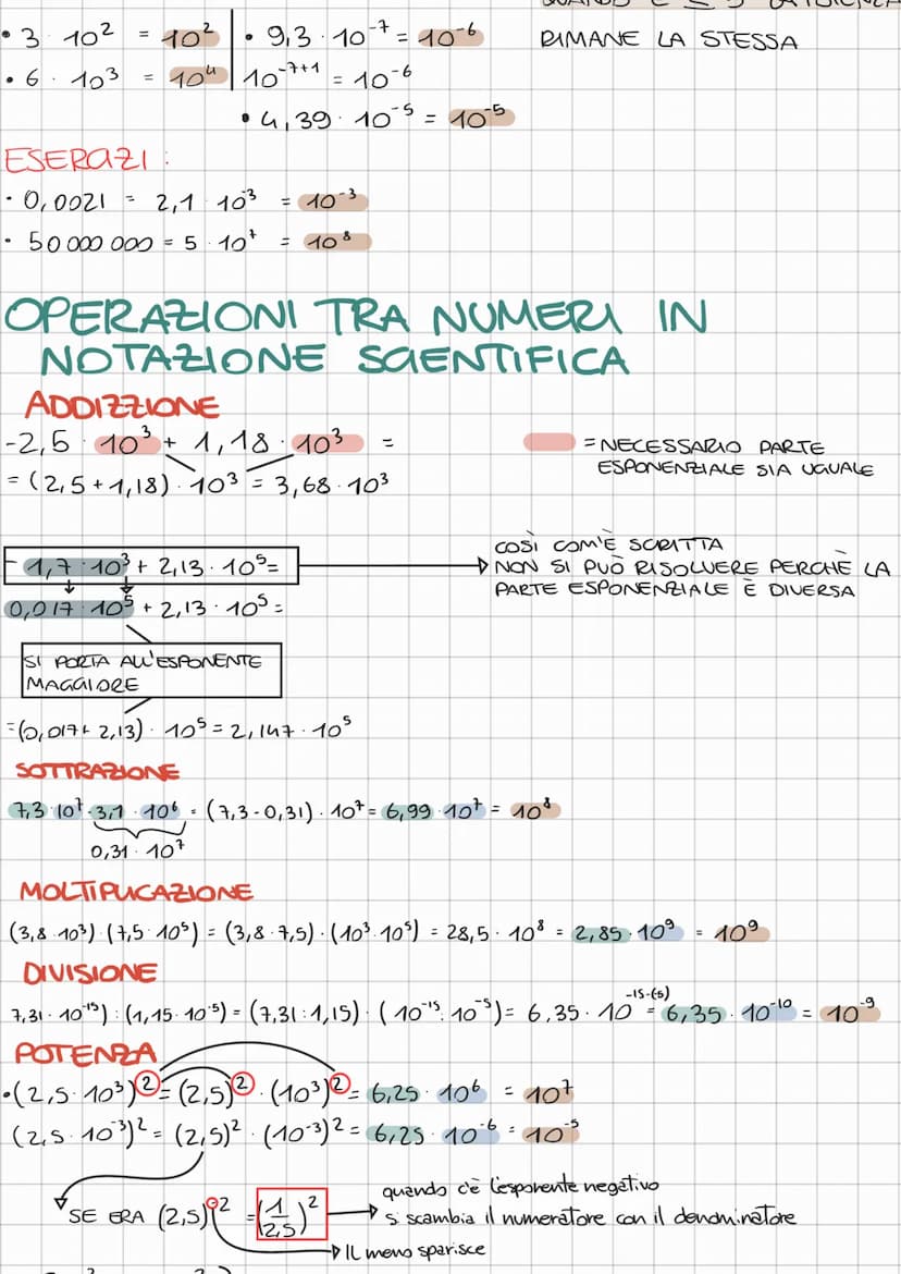 NOTAZIONE SCIENTIFICA
CI FA RISCRIVERE UN
NUMERO IN MANIERA
EQUIVALENTE CHE
COMPRENDA UNA POTENZA
D 10 (101, 10", 1013,...)
LA PARTE DECIMAL