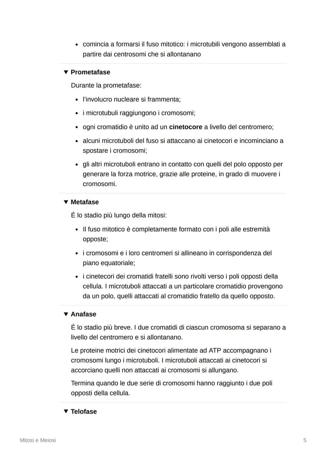 Mitosi e Meiosi
▾ La divisione cellulare e la riproduzione
▾ La riproduzione di tutti gli esseri viventi dipende dalla
divisione cellulare
M