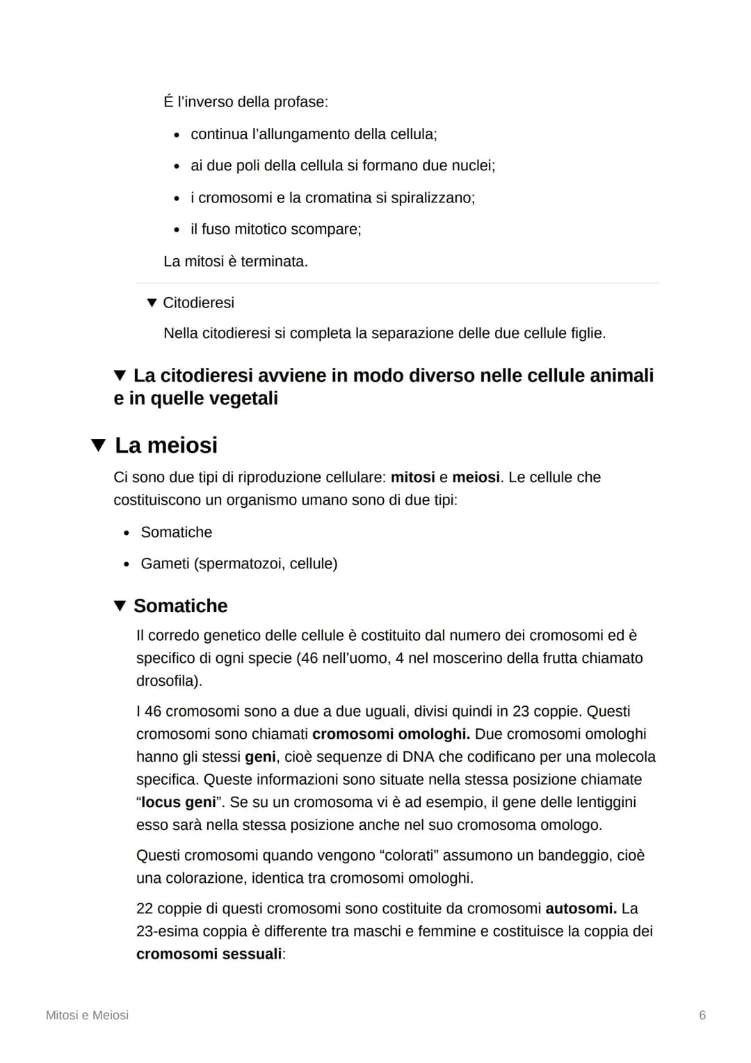 Mitosi e Meiosi
▾ La divisione cellulare e la riproduzione
▾ La riproduzione di tutti gli esseri viventi dipende dalla
divisione cellulare
M