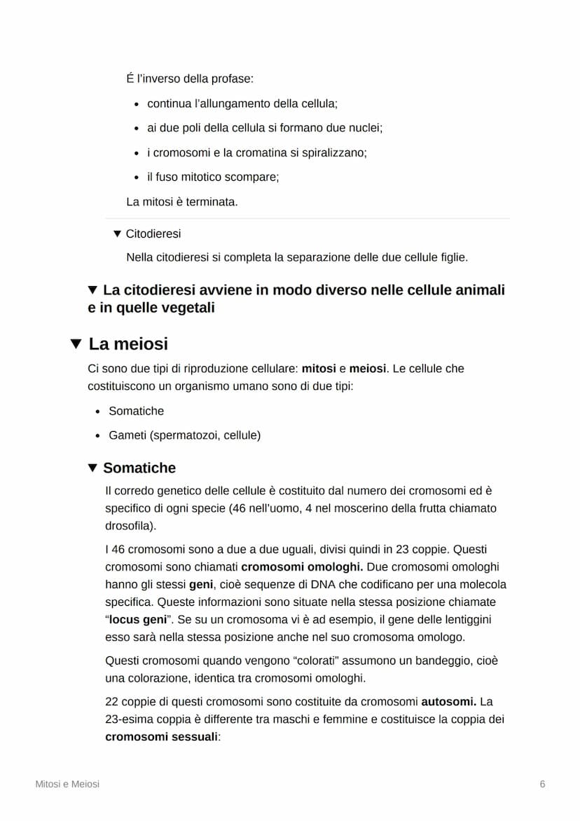 Mitosi e Meiosi
▾ La divisione cellulare e la riproduzione
▾ La riproduzione di tutti gli esseri viventi dipende dalla
divisione cellulare
M