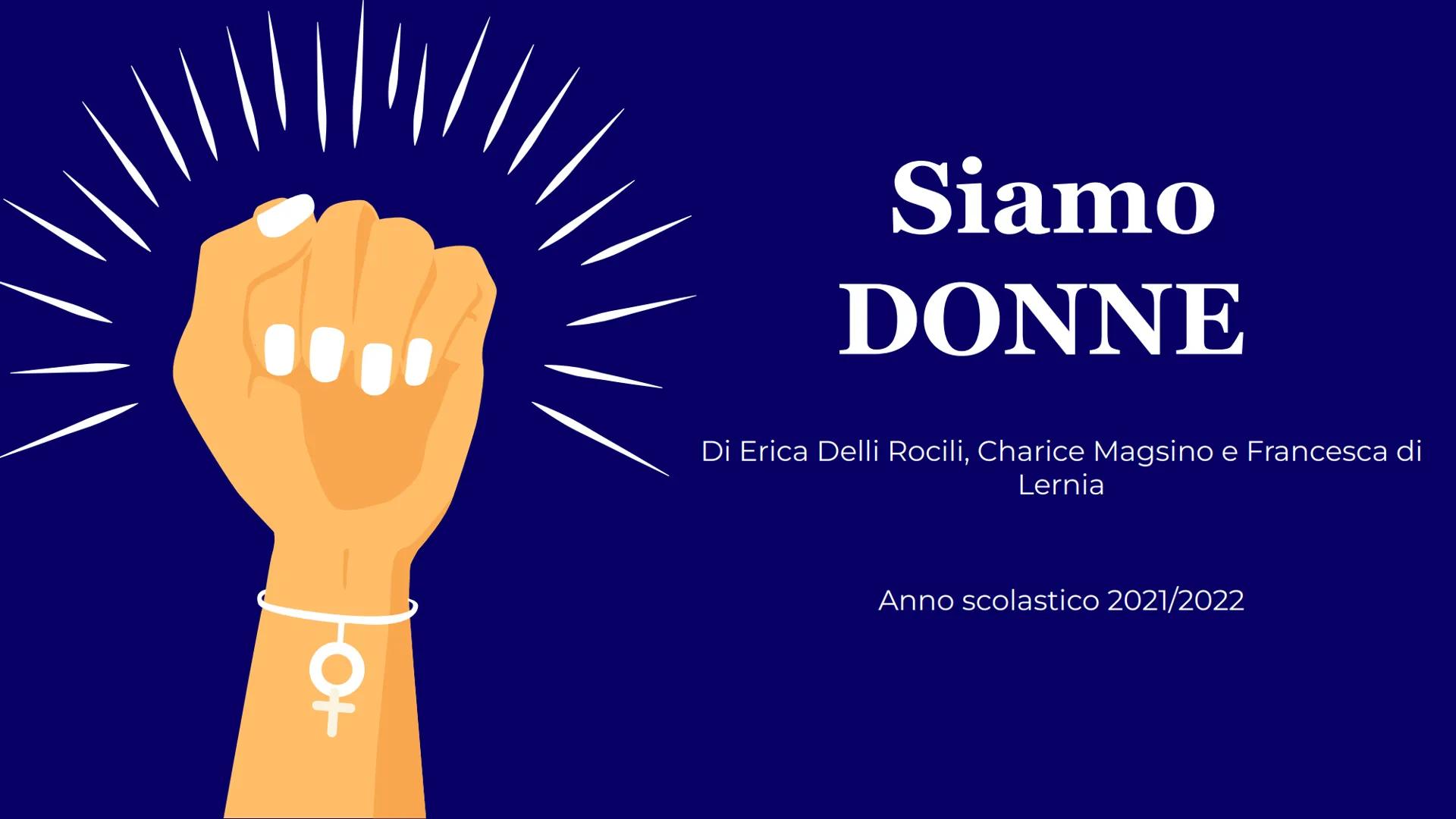 O+
Siamo
DONNE
Di Erica Delli Rocili, Charice Magsino e Francesca di
Lernia
Anno scolastico 2021/2022 VIOLENZA
Forme di violenza
SULLE PERSO
