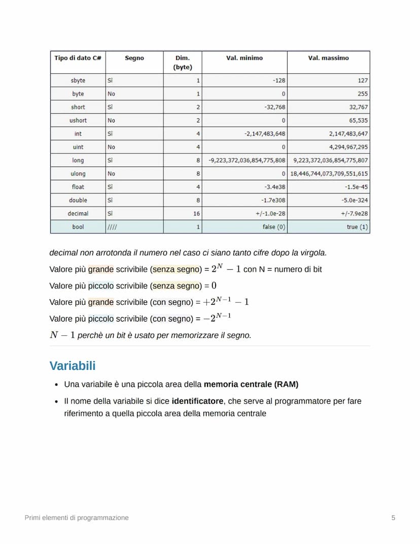 2
Primi elementi di
programmazione
Algoritmo
• Algoritmo Sequenza di passi da eseguire per avere un certo risultato.
• Esecutore La macchina