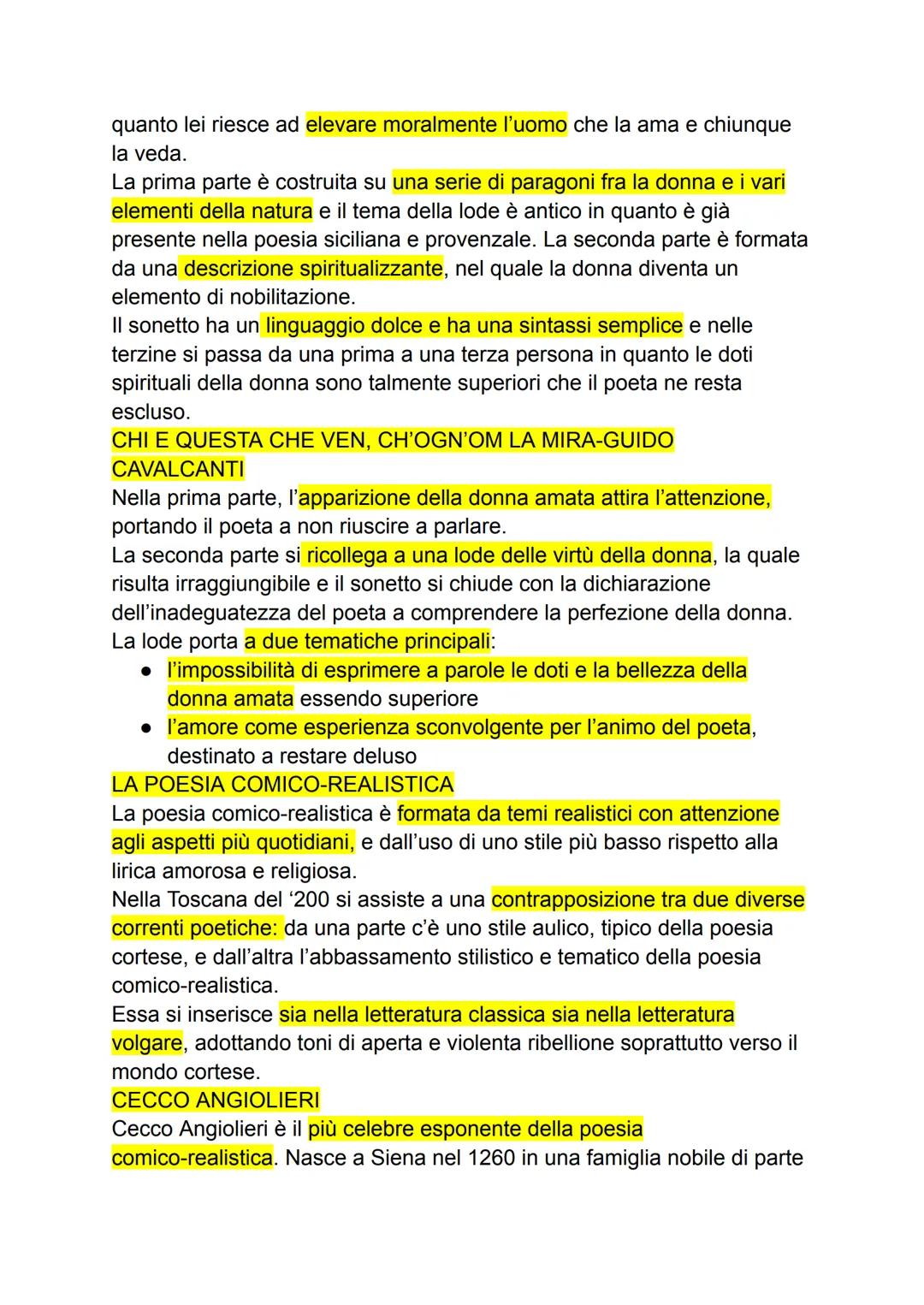ITALIANO-LO STILNOVO E LA POESIA COMICO-REALISTICA
IL DOLCE STILNOVO
Nel '200 fiorì, tra Bologna e Firenze, una nuova stagione poetica
chiam