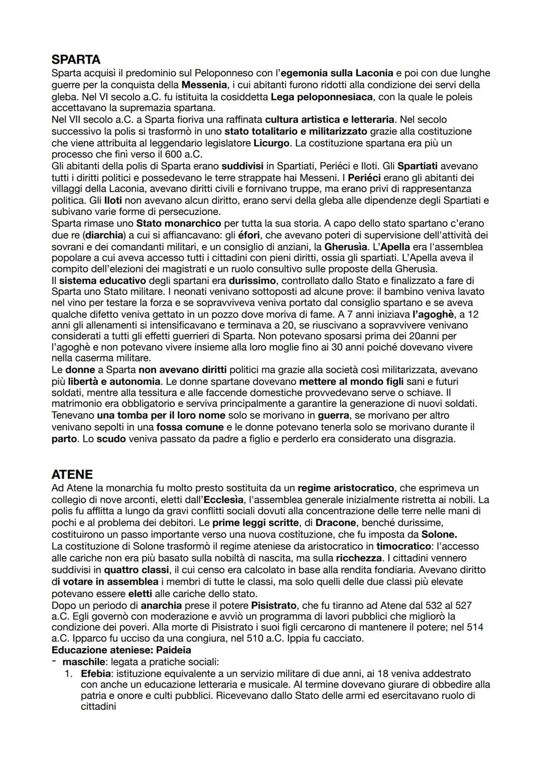 
<p>Sparta acquisì il predominio sul Peloponneso con l'egemonia sulla Laconia e poi con due lunghe guerre per la conquista della Messenia, i