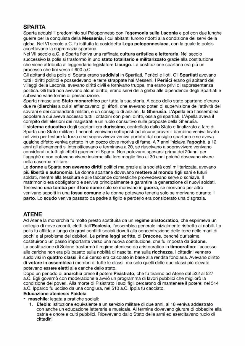 
<p>Sparta acquisì il predominio sul Peloponneso con l'egemonia sulla Laconia e poi con due lunghe guerre per la conquista della Messenia, i