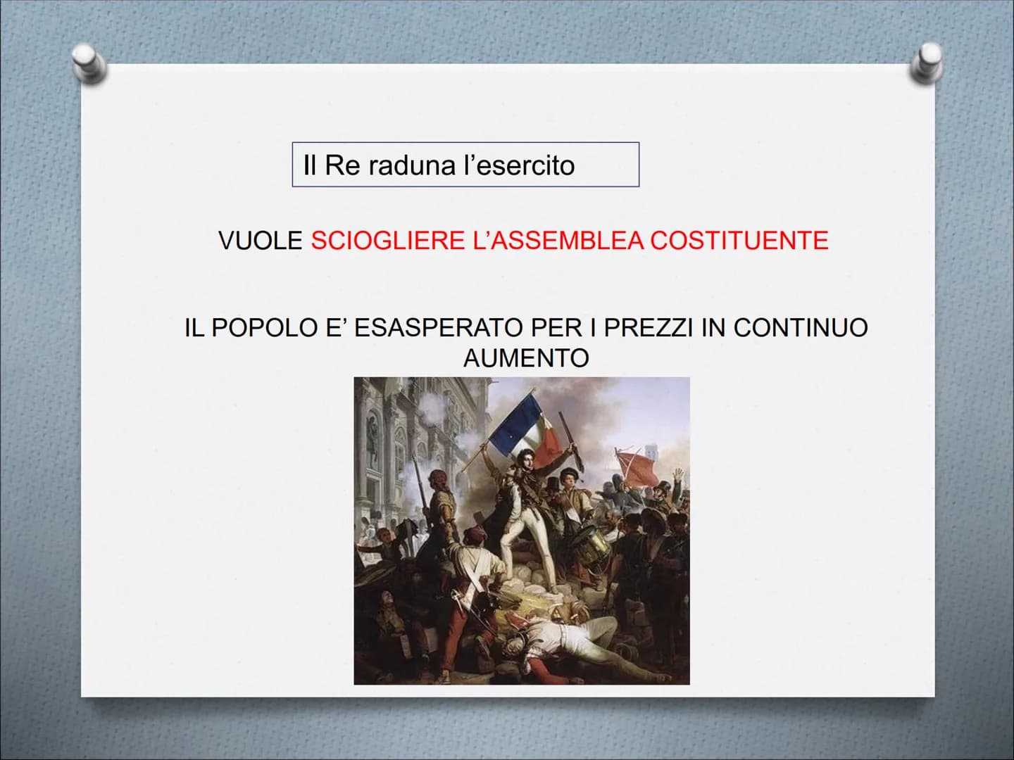 
<p>La Rivoluzione francese è un evento di grande importanza, in quanto segna il progressivo distacco dalle antiche strutture monarchiche e 