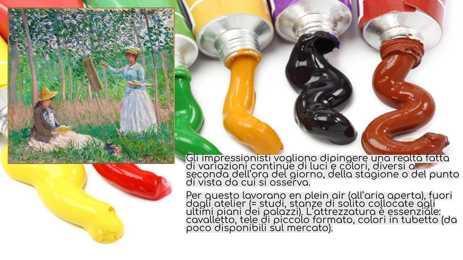 IMPRESSIONISMO
Mene 1925. E' l'aprile 1874 a Parigi.
Il Salon (esposizione ufficiale statale biennale)
respinge le opere di un gruppo di gio