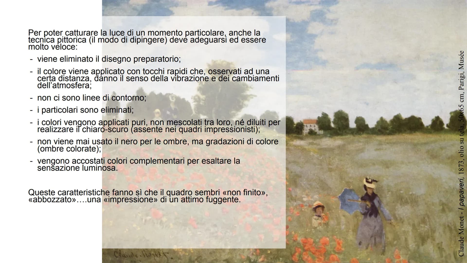 IMPRESSIONISMO
Mene 1925. E' l'aprile 1874 a Parigi.
Il Salon (esposizione ufficiale statale biennale)
respinge le opere di un gruppo di gio