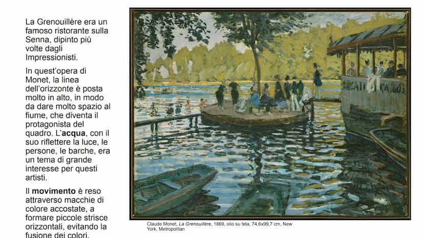 IMPRESSIONISMO
Mene 1925. E' l'aprile 1874 a Parigi.
Il Salon (esposizione ufficiale statale biennale)
respinge le opere di un gruppo di gio