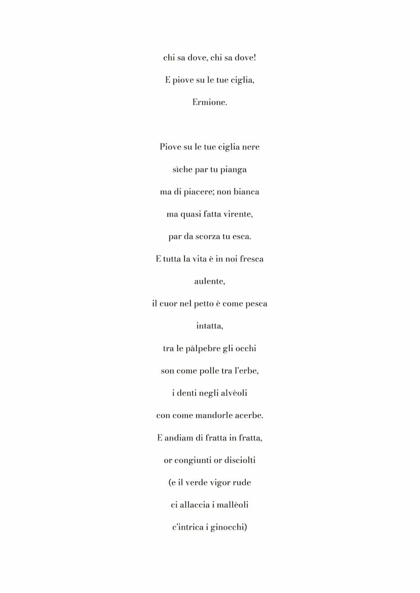 La Pioggia nel Pineto
Questa lirica è stata pubblicata nel 1903, appartiene alla sezione centrale di
Alcyone, dedicata all'estate. Il poeta,