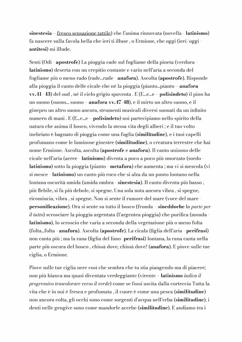 La Pioggia nel Pineto
Questa lirica è stata pubblicata nel 1903, appartiene alla sezione centrale di
Alcyone, dedicata all'estate. Il poeta,