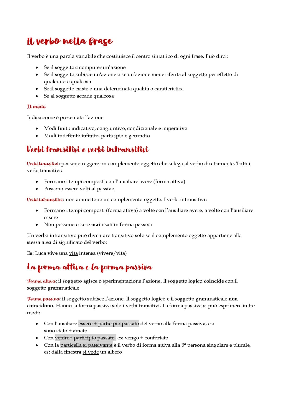 il verbo 