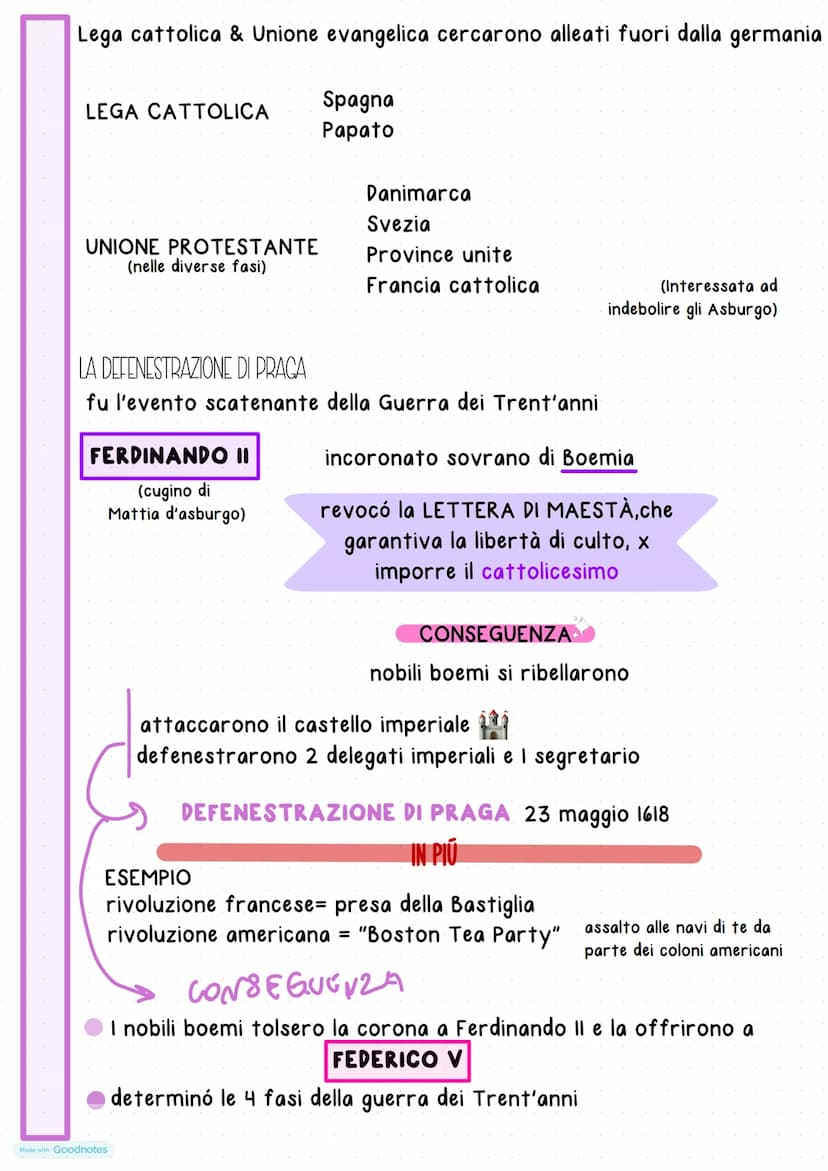 La guerra dei Trent'anni
scontro + importante del 600
dal 1618 al 1648
caratterizzato da guerre x motivi religiosi
CAUSE DELLA GUERRA: DISSI