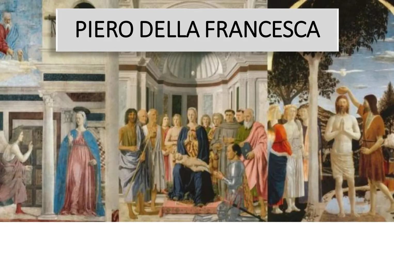 
<p>Piero della Francesca è un pittore rinascimentale italiano noto per la sua abilità nell'unire la pratica artistica alla teoria. Inoltre,