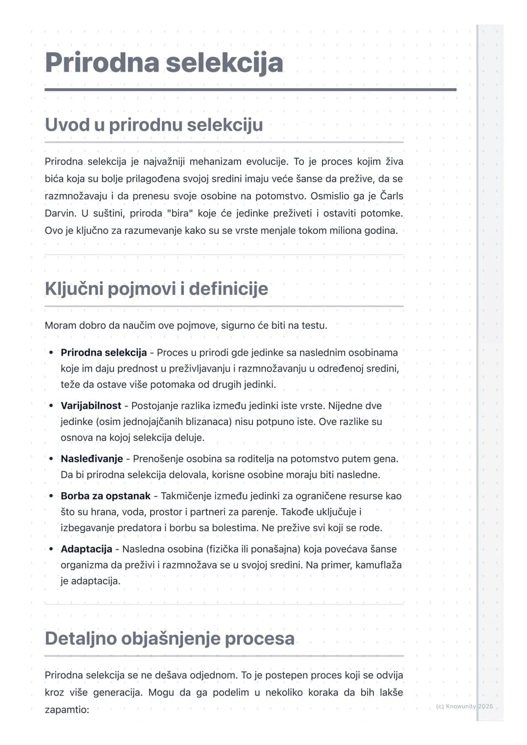 # Prirodna selekcija

Uvod u prirodnu selekciju

Prirodna selekcija je najvažniji mehanizam evolucije. To je proces kojim živa
bića koja su 