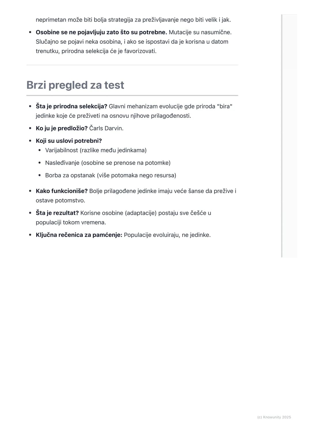 # Prirodna selekcija

Uvod u prirodnu selekciju

Prirodna selekcija je najvažniji mehanizam evolucije. To je proces kojim živa
bića koja su 