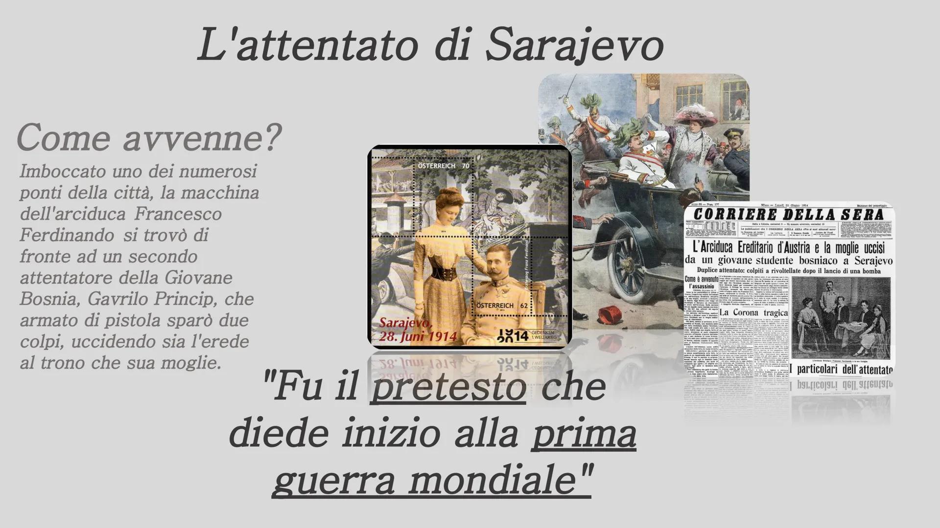 Alessandra Lorello 3B

La prima guerra mondiale

Le cause L'attentato di
Sarajevo

Le cause

Le ideologie
nazionaliste

Le tensioni
tra gli 
